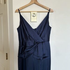 Deep Blue Mermaid Gown with Waist Detail